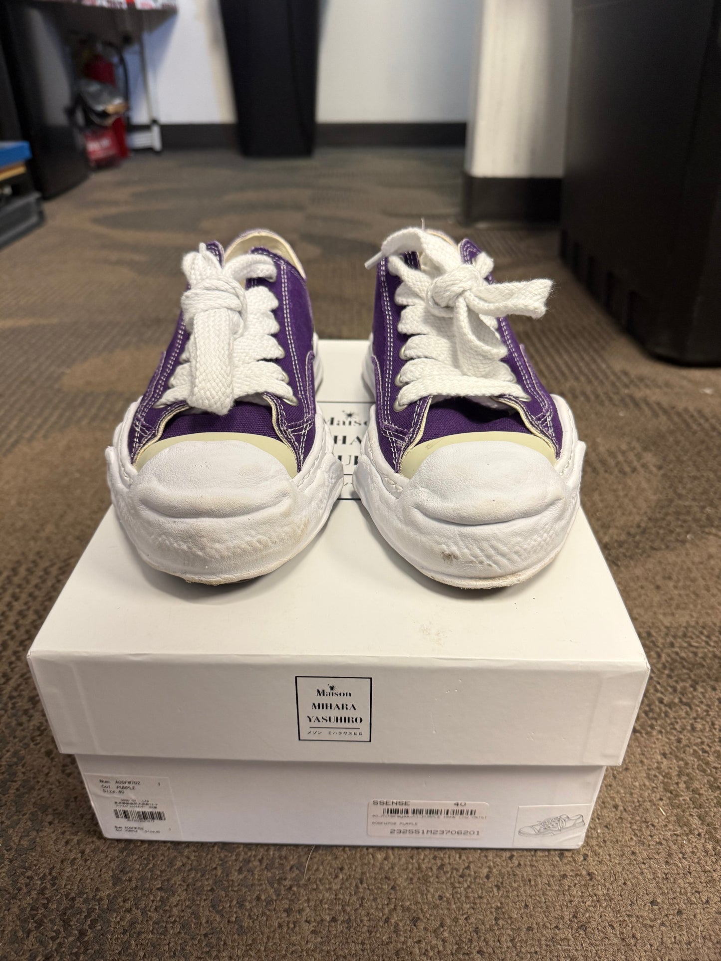 Maison Mihara Yasuhiro Hank OG Sole Canvas Low Purple SZ 40
