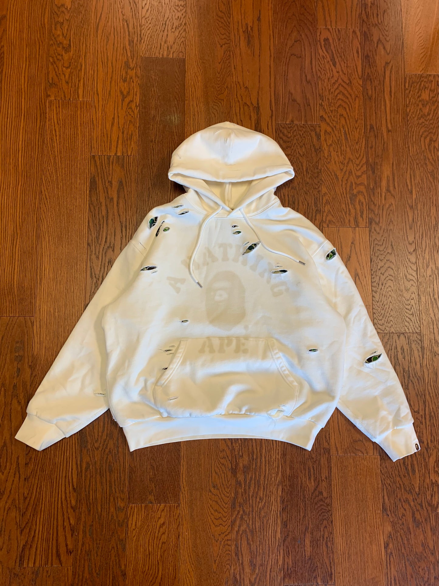 BAPE Distressed Camo Hoodie L