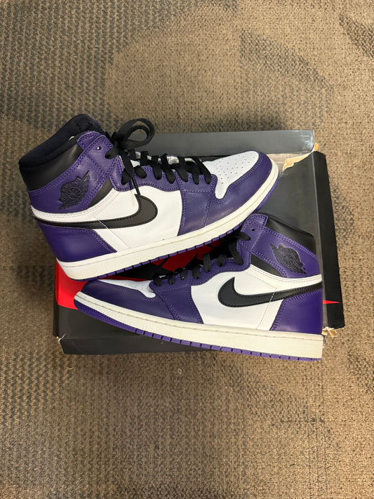 Jordan 1 Retro High Court Purple White SZ 10