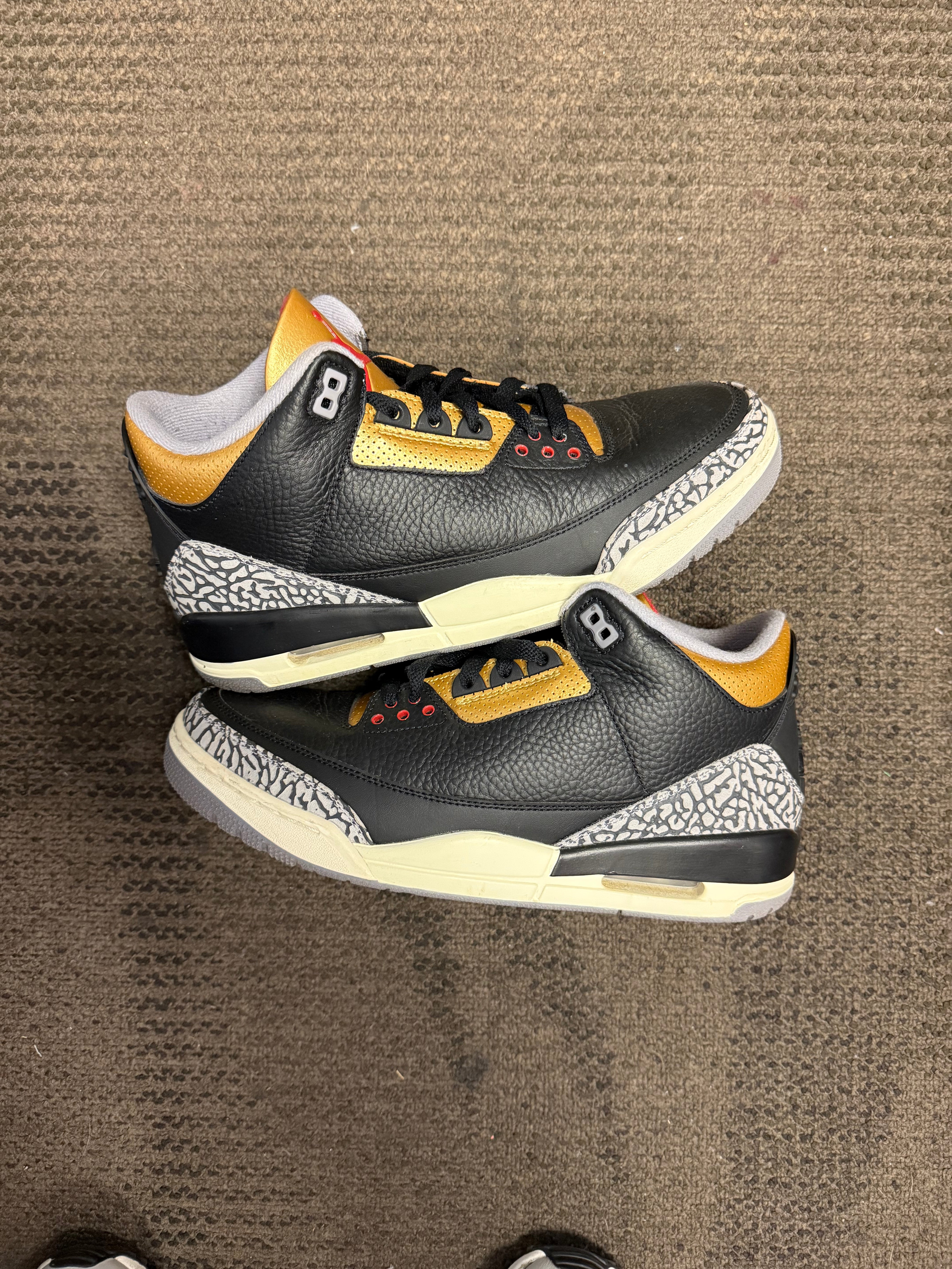 WMNS Air Jordan 3 Retro Black Cement Gold SZ 12
