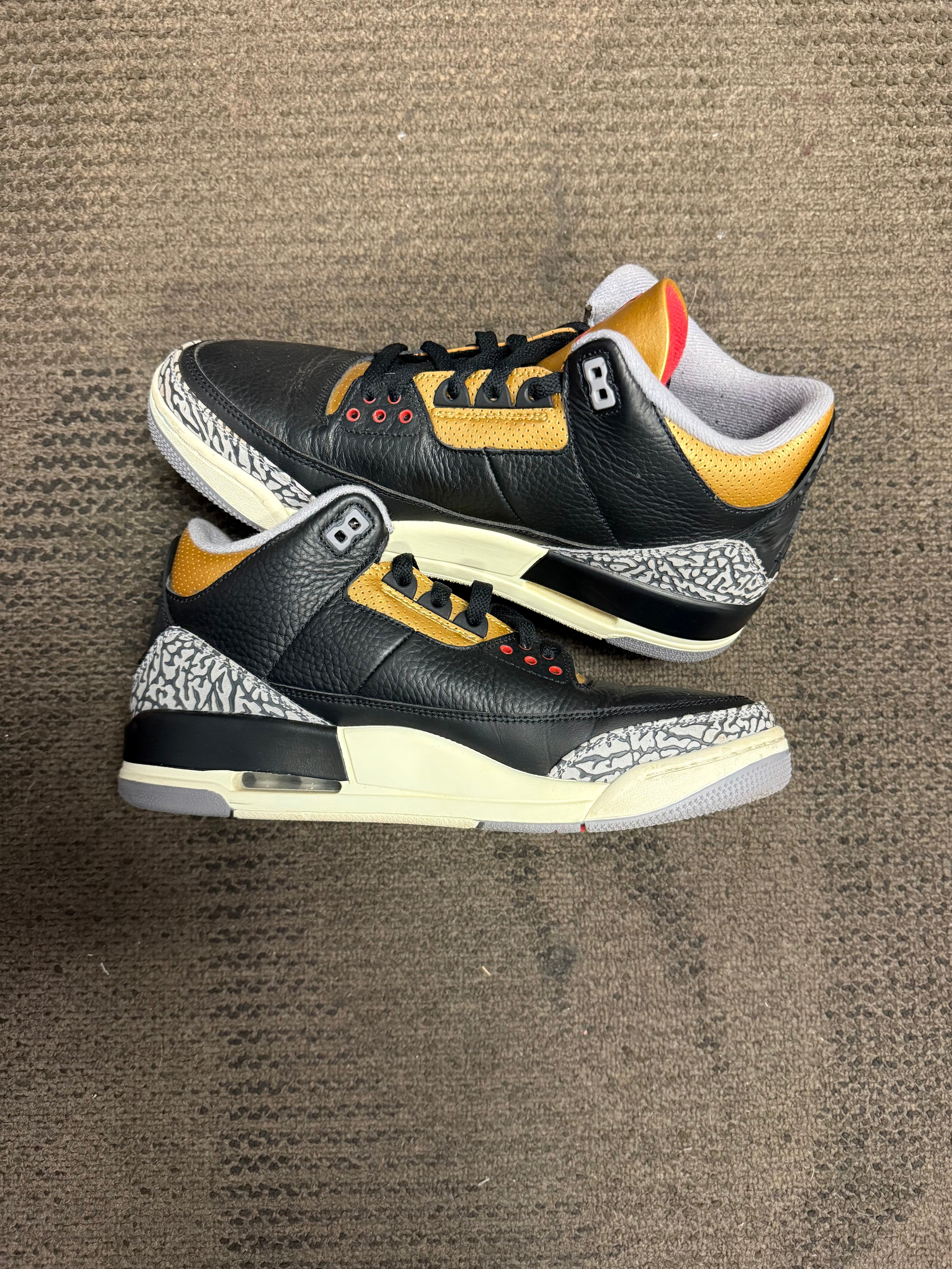 WMNS Air Jordan 3 Retro Black Cement Gold SZ 12