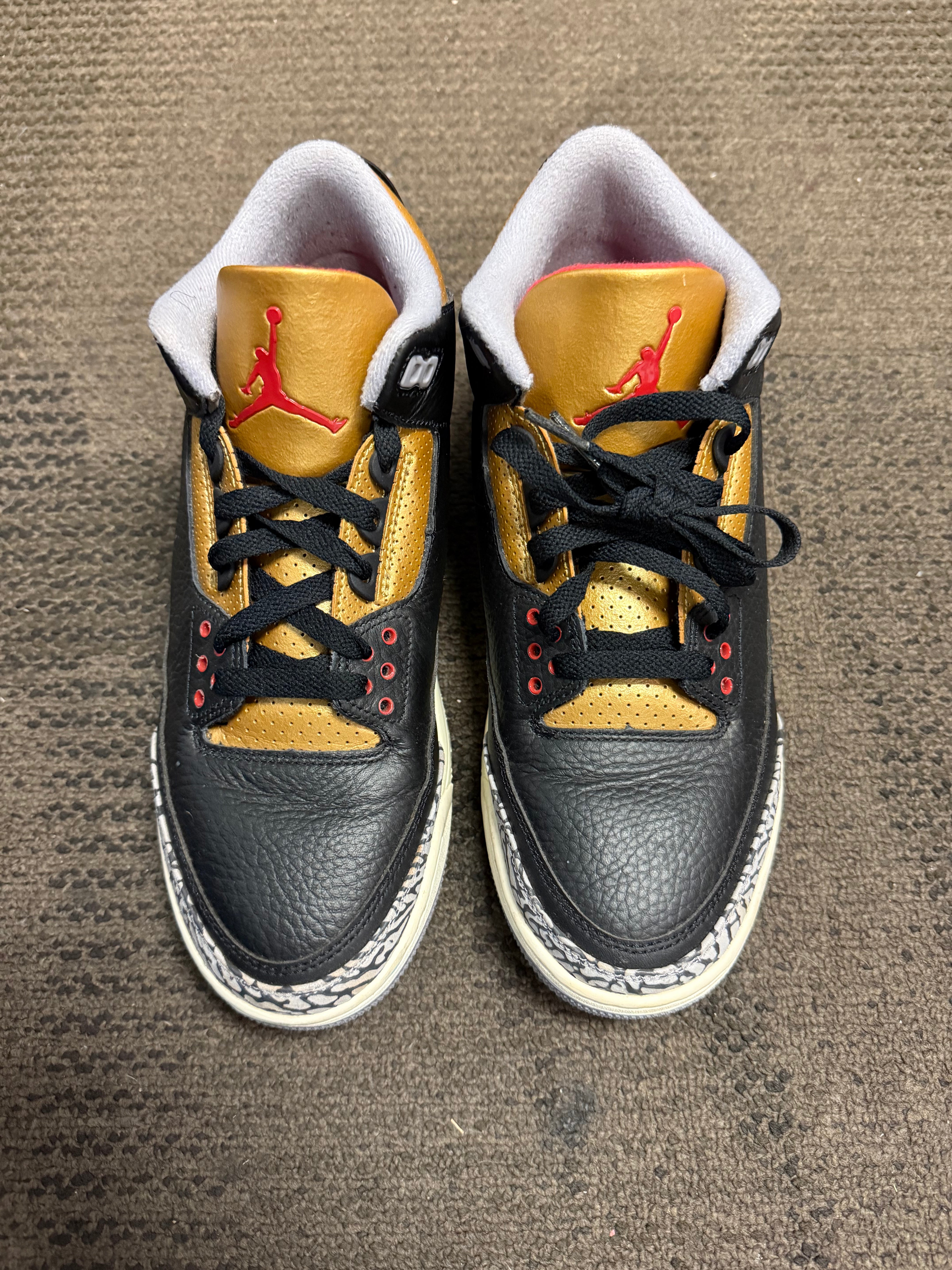 WMNS Air Jordan 3 Retro Black Cement Gold SZ 12